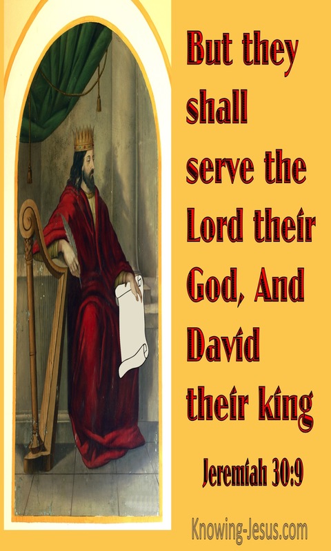 Jeremiah 30:9 They Shall Serve The Lord Their God, And David Their King (yellow)